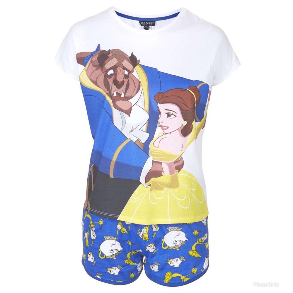 NWT Topshop Disney Beauty and the Beast PJs XL